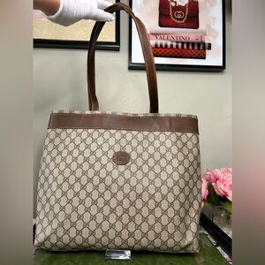 Authentic Gucci Beige and Brown Monogram Tote